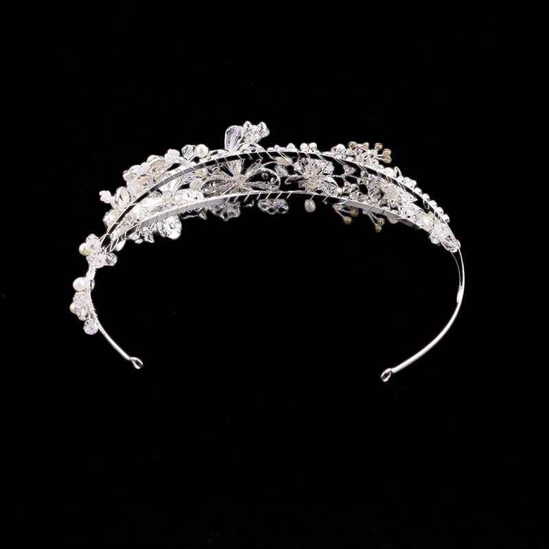 Vintage Gold Pearl Rhinestone Leaf Bride Tiaras Headband Hairband Bridal Hair Jewelry Head Piece Wedding Crown Accessories SL CJ191226