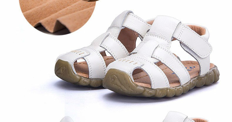 Promotion Children's Shoes Cow Leather Casual Shoes Sandals For Children Comfortable Summer Man Middle Hole