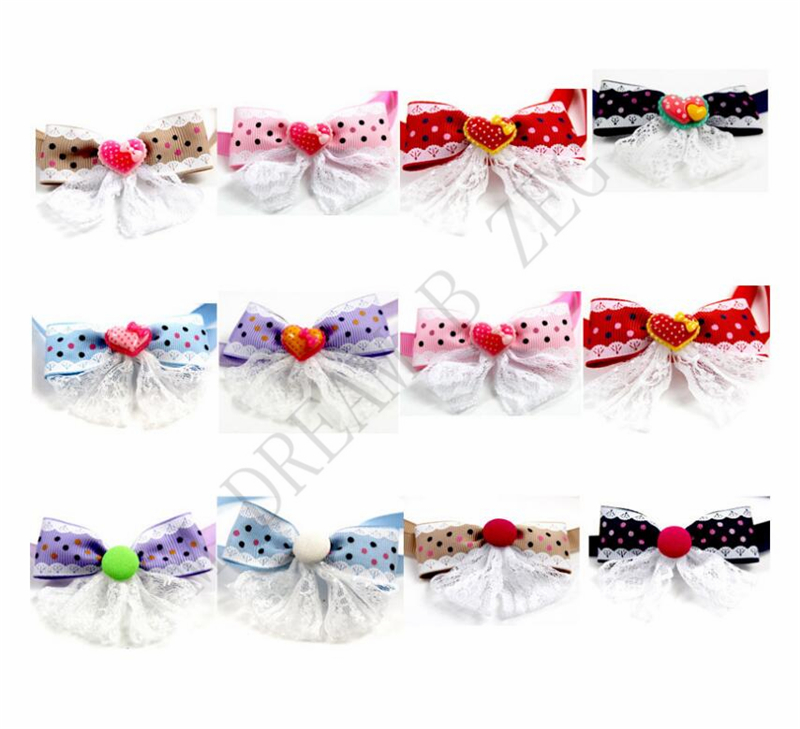 100 Colors Pets Necklace Adjustable Strap for Cat Collar Dogs Accessories Dog Tie Puppy Bow Ties Pet supplies