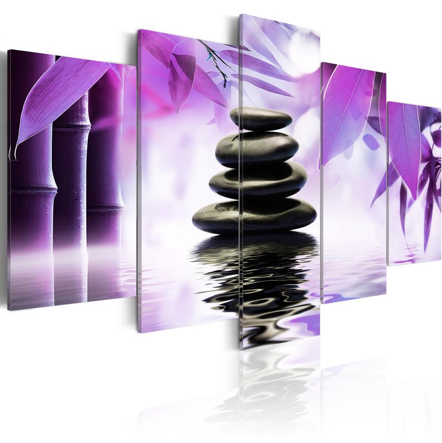 No Frame High Quality Bamboo Zen Stone Painting on Canvas Wall Art for Living Room Decor Modern Art Picture,Choose Color And Size