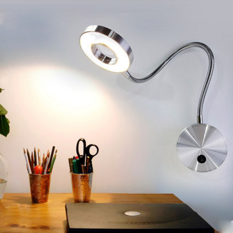Book Lights 5W LED Hoses Wall Lamp Flexible Home Hotel Bedside Reading Lamp Modern Fashion Aluminum LED Bulbs