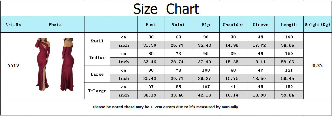 Sexy Women Slim Fit Evening Dresses One Shoulder High Slits Party Dresses Long Sleeve Floor Length Women Clothes