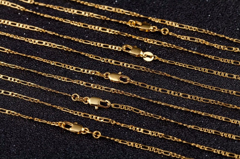 2mm Flat Chain Necklace For Women Men Gold/Silver Jewelry Figaro Chain Necklace 16 18 20 22 24 26 28 30 inch Wholesale 925/18 K
2mm Flat Chain Necklace For Women Men Gold/Silver Jewelry Figaro Chain Necklace 16 18 20 22 24 26 28 30 inch Wholesale 925/18 K