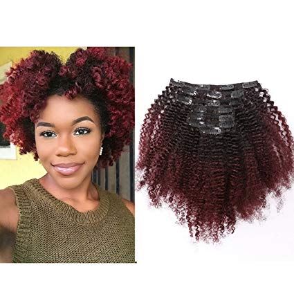 Ombre remy Clip in Human Hair Extensions Afro Kinky Curly ombre Hair Extensions Two Tone T#1B/99J Burgandy Wine red full head 120g
Ombre remy Clip in Human Hair Extensions Afro Kinky Curly ombre Hair Extensions Two Tone T#1B/99J Burgandy Wine red full head 120g