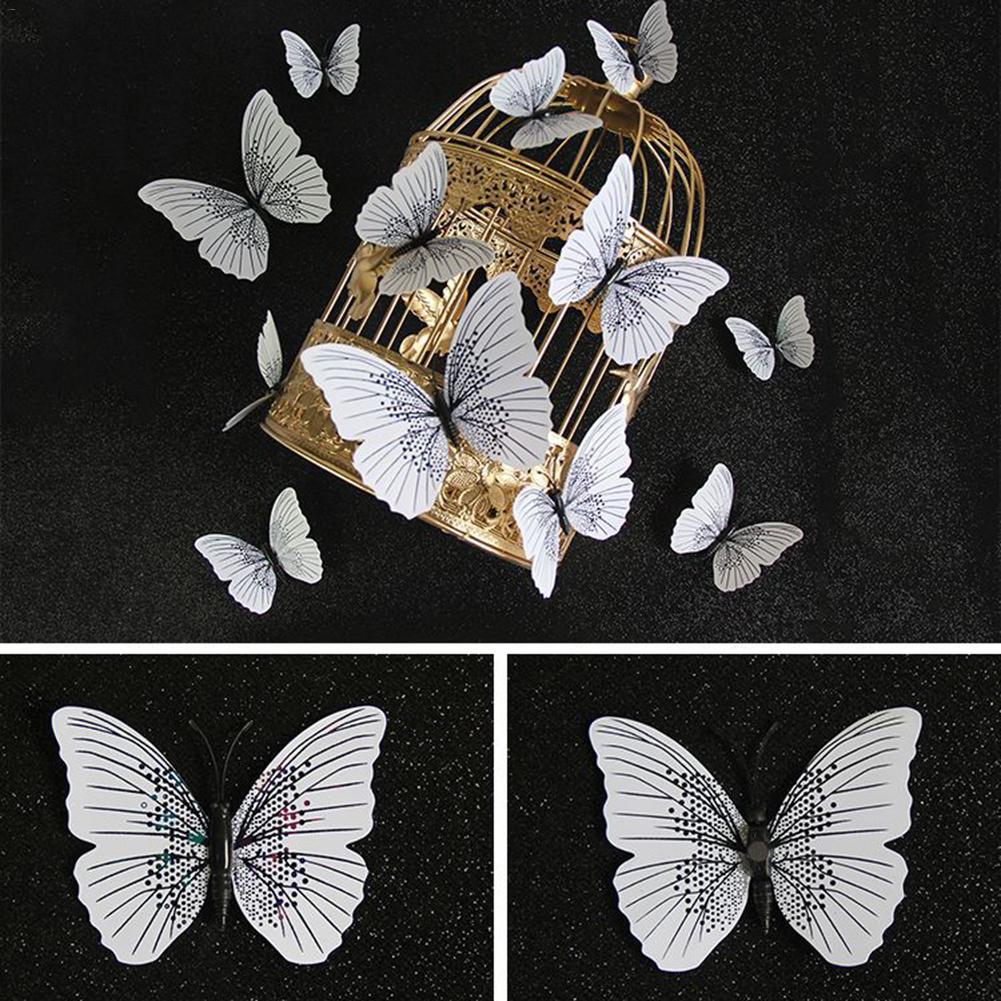 12Pcs 3D Butterfly Wall Stickers Decal Decor Art Fridge Magnet Decoration Home High Quality