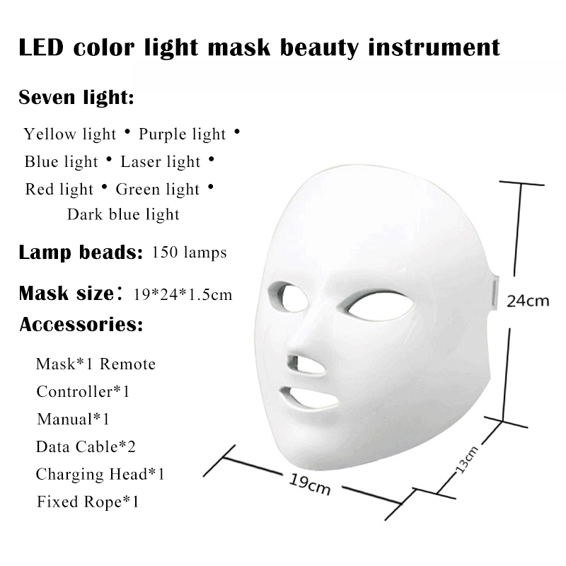 7 Colors Led Facial Mask Beauty Skin Care Rejuvenation Face Beauty Therapy Equipment For Free Shipping