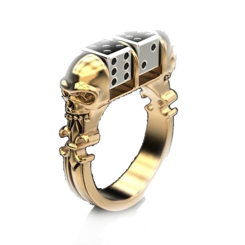 Unique Punk Personality Innovation Fashion Exquisite Golden Dice Male Ring Two-color Dice Ghost Head Ring
Unique Punk Personality Innovation Fashion Exquisite Golden Dice Male Ring Two-color Dice Ghost Head Ring