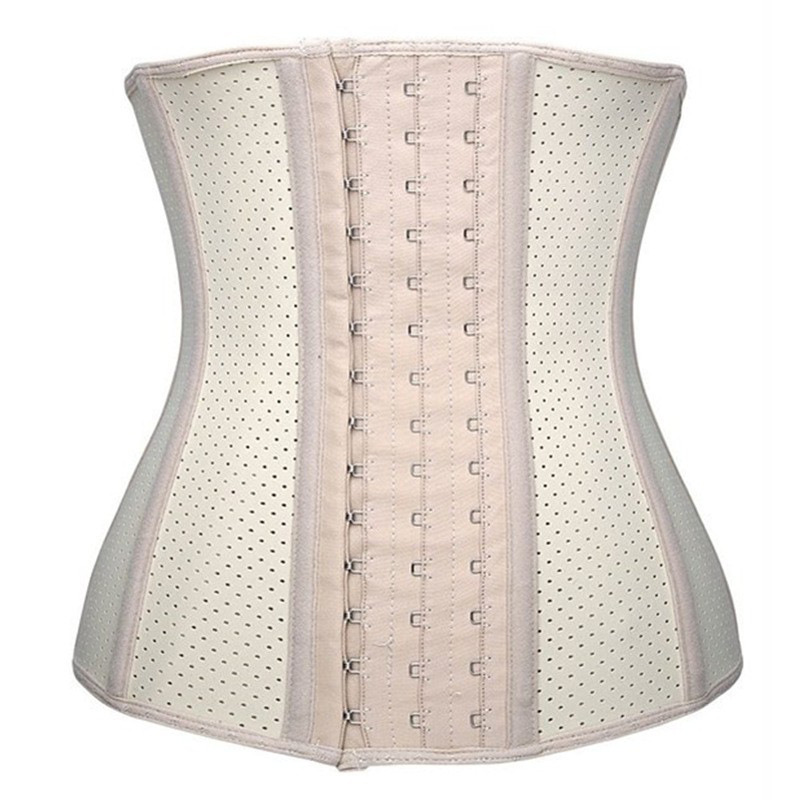 Short Torso 9pc-Steel Boned Mesh Underbust Waist Training Latex Corset for Weight Loss Cincher Shaper Women Postpartum Recovery 3XS-6XL