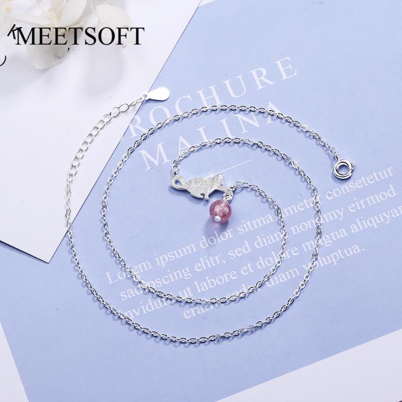 MEETSOFT 925 Silver Pendant Necklac Minimalist Clavicle Chain Female Smiple Strawberry Quartz Orb Little Cat Accessories Gift
MEETSOFT 925 Silver Pendant Necklac Minimalist Clavicle Chain Female Smiple Strawberry Quartz Orb Little Cat Accessories Gift