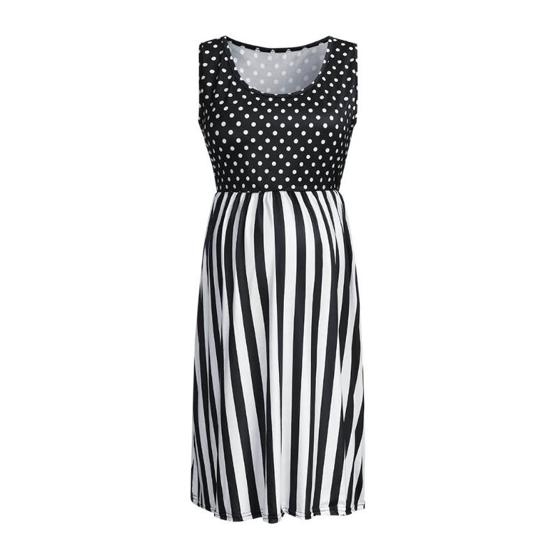 LONSANT Maternity Dress Women Dot Prints Stripe splice Sleeveless Dress 2020 new summer fashion Pregnancy Clothes Drop Ship 2020, Bk
LONSANT Maternity Dress Women Dot Prints Stripe splice Sleeveless Dress 2020 new summer fashion Pregnancy Clothes Drop Ship 2020, Bk