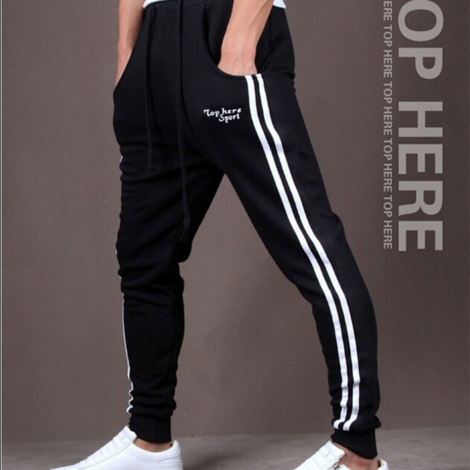 Spring Summer Mens Pants Fashion Skinny Sweatpants Mens Joggers Striped Slim Fitted Pants Gyms Clothing Plus Size 3XL Harem Pant CJ191210