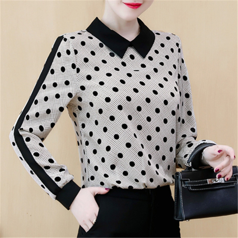 2019 Autumn Women Tops And Blouses Long Sleeve Chiffon Polka Dot Shirt Turn-Down Neck Office Lady Plus Size Loose Clothes Blusas, Khaki
2019 Autumn Women Tops And Blouses Long Sleeve Chiffon Polka Dot Shirt Turn-Down Neck Office Lady Plus Size Loose Clothes Blusas, Khaki