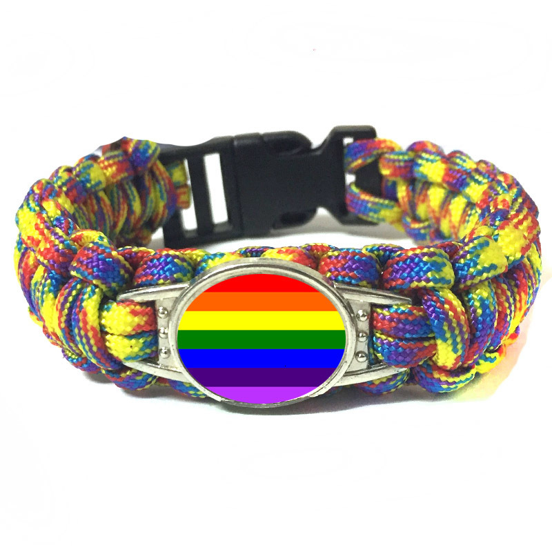 20pc Rainbow Lgbt Gay Pride Survival Paracord Outdoor Bracelets Rope Chain Fashion Handmade Jewelry For Customized Bracelet
20pc Rainbow Lgbt Gay Pride Survival Paracord Outdoor Bracelets Rope Chain Fashion Handmade Jewelry For Customized Bracelet