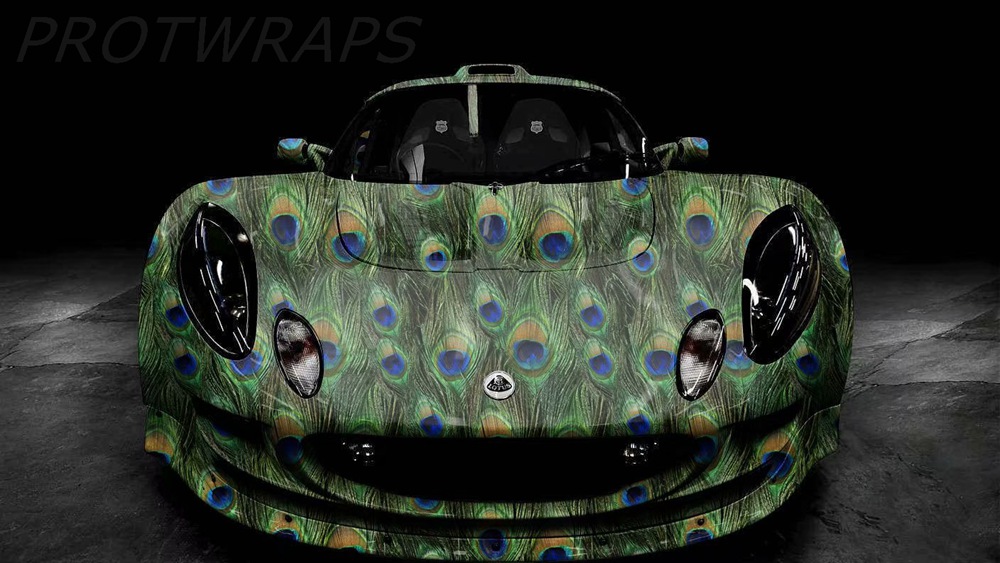 Impressive Green Peacok Camo Vinyl Car Wrap foil With air bubble Free Printed / PAINTED Camouflage graphics sticker 1.52x10m/20m/30m Roll