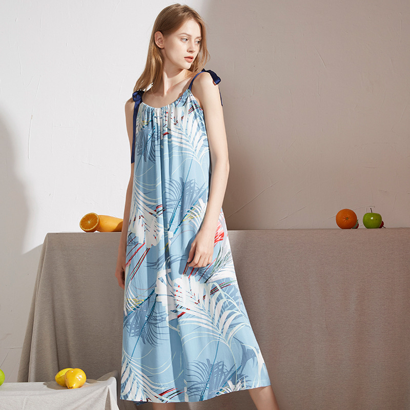 Print Nightgowns Sleepshirts Solid Sleepwear Sexy Home Dress Spaghetti Strap Nightdress Sleep & Lounge Nightgown Female H113, Blue
Print Nightgowns Sleepshirts Solid Sleepwear Sexy Home Dress Spaghetti Strap Nightdress Sleep & Lounge Nightgown Female H113, Blue