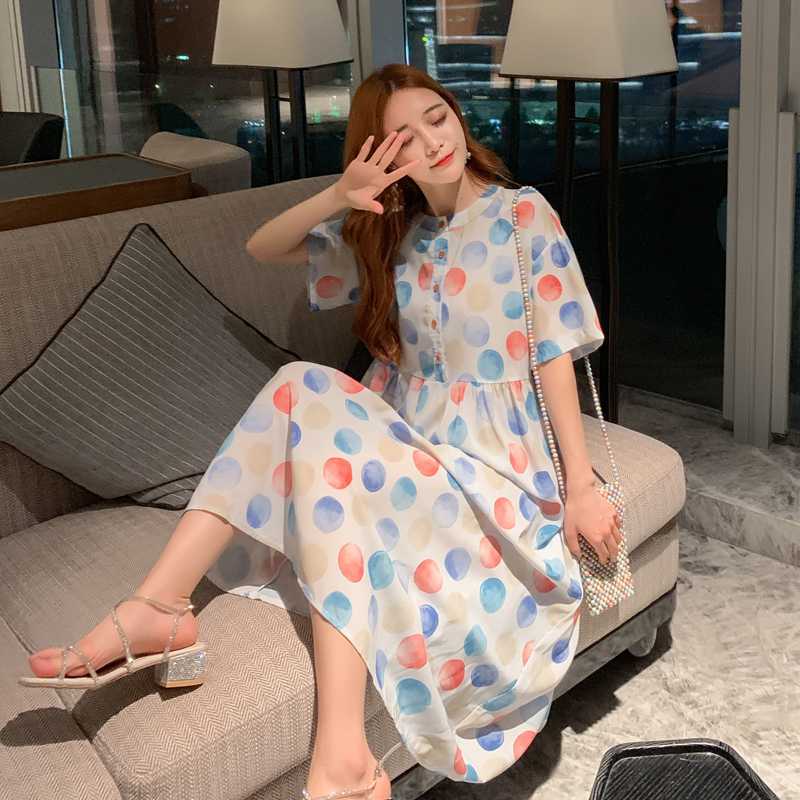 1596# Maternity Clothes Summer Dot Short Sleeve Easy Matching Loose Stylish Dress for Pregnant Women Pregnancy Clothes, The picture color
1596# Maternity Clothes Summer Dot Short Sleeve Easy Matching Loose Stylish Dress for Pregnant Women Pregnancy Clothes, The picture color