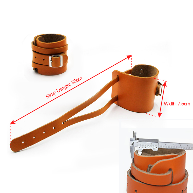 1 Pair Cow Leather Wrist Brace Weight Lifting Wrist Protector Crossfit Grips Barbell Press Wristguard Pull Up Gym Wristband T191230