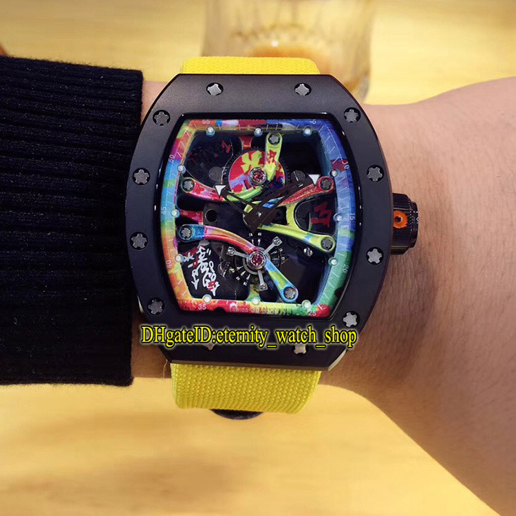 R Best version RM 68-01 Cyril Kongo Graffiti Colour Skeleton Dial Miyota Mechanical 28800 Vph RM68-01 Mens Watch Yellow Nylon Sport Watches, Box
R Best version RM 68-01 Cyril Kongo Graffiti Colour Skeleton Dial Miyota Mechanical 28800 Vph RM68-01 Mens Watch Yellow Nylon Sport Watches, Box