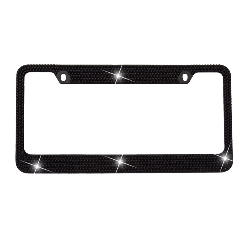 License Plate Frame License Tag Cover Holder Stainless Steel Auto Car Styling Glitter Crystal Rhinestone Truck Vehicle 31cmx16cm