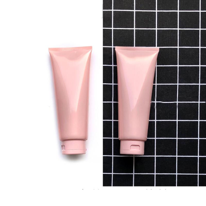 Pink 200g Plastic Cream Soft Bottle Refillable 200ml Cosmetic Make up Body Lotion Shampoo Squeeze Bottles Empty