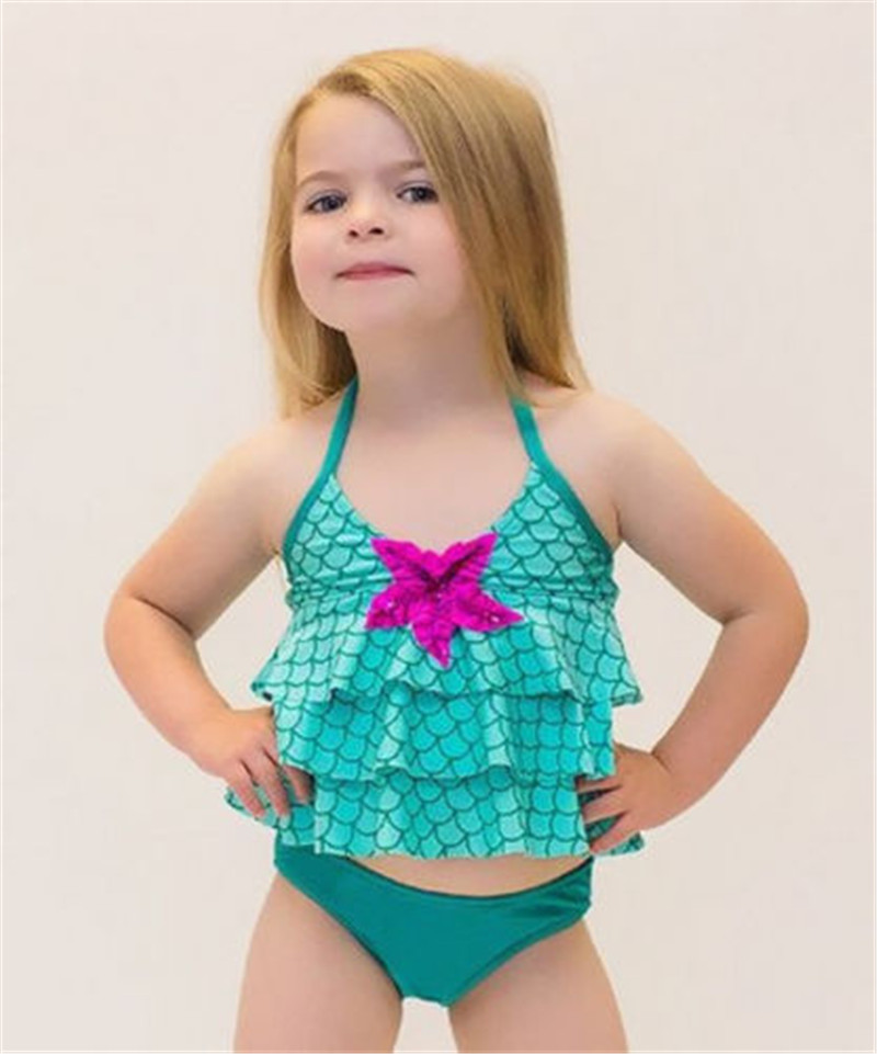 Hot 2-7ans enfants maillots de bain filles maillots de bain bébé enfants Biquini ensoleillé maillot de bain Bikini fille nouvel été bain soutien