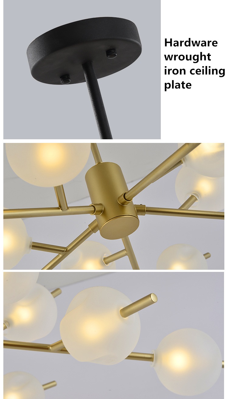 LED chandelier loft deco fixtures Glass suspension luminaires Nordic hanging lights bedroom lighting living room suspended lamps