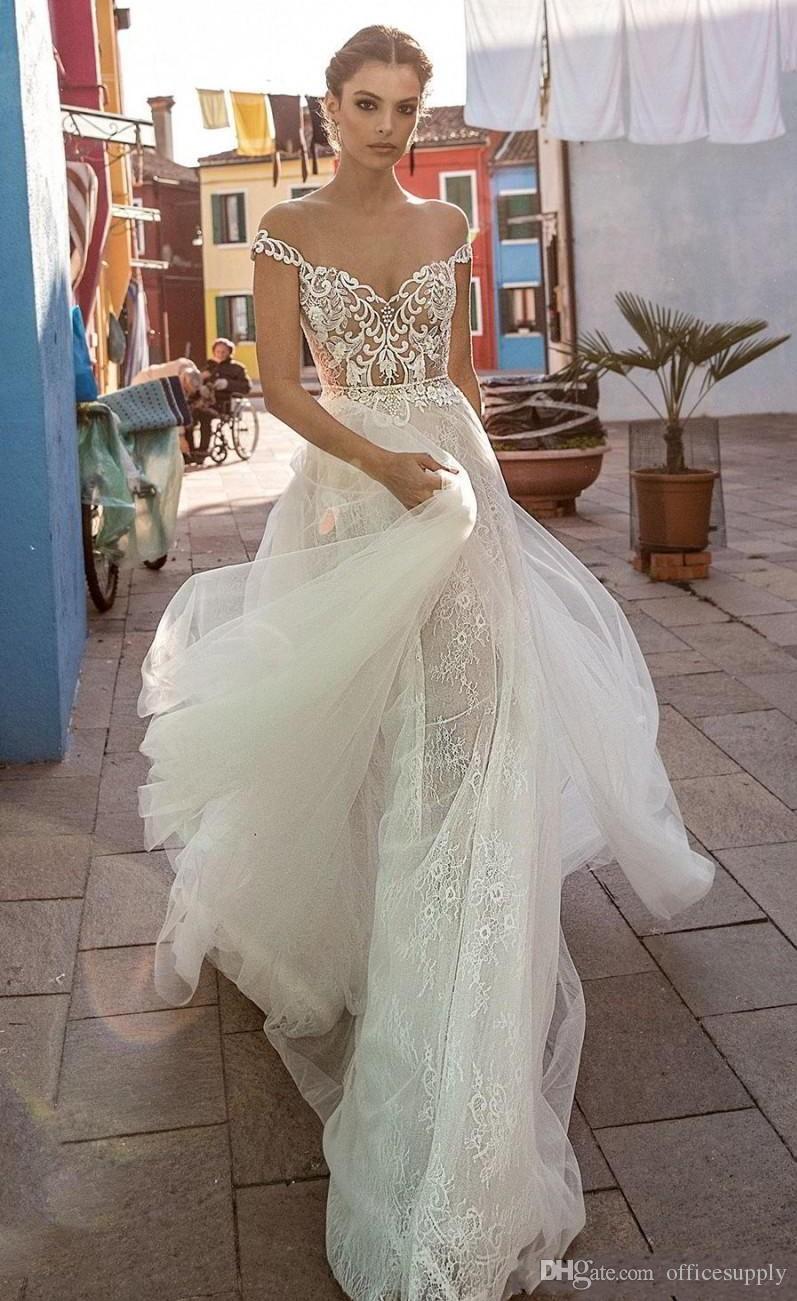 Lace New Sexy Wedding Dresses Sheer Off Shoulder Floor Length Plus Size Beach Country Bridal Gowns Cheap Vestidos De Marriage Customized