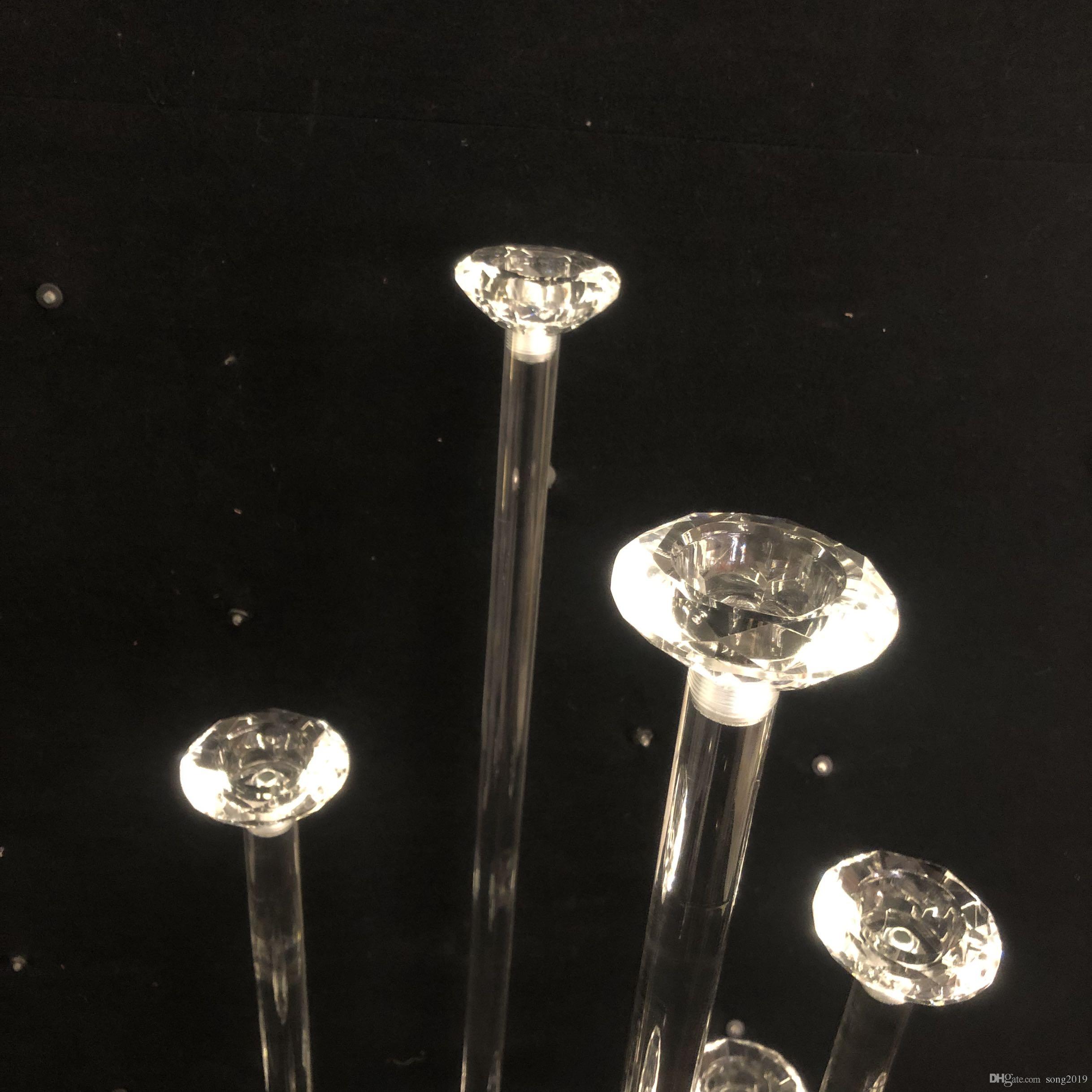 100% Acrylic Candle Holders Candelabrum 8-arms Candelabras Flower Rack Wedding Centerpieces Table Candlestick Christmas Party Home Decor XJ260305