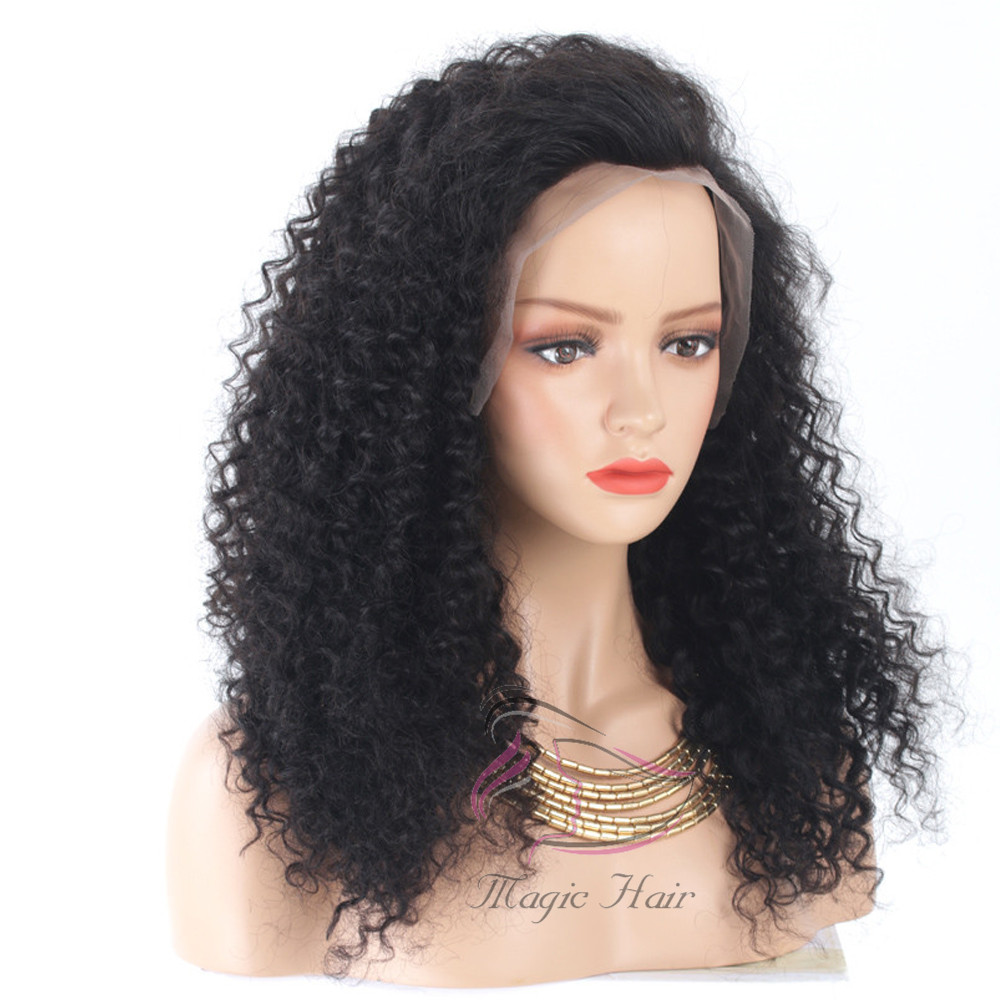 4x4 Lace Closure Human Hair Wigs Natural Color Deep Curly Brazilian Human Hair Wigs 130% Density 150% Density