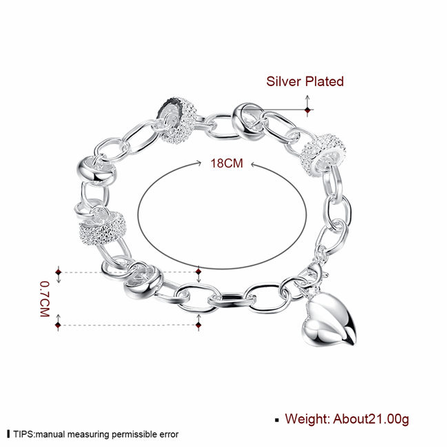 Hot sale best gift 925 silver Hanging Pursuit heart Bracelet DFMCH123, brand new fashion 925 sterling silver plated Chain link bracelets