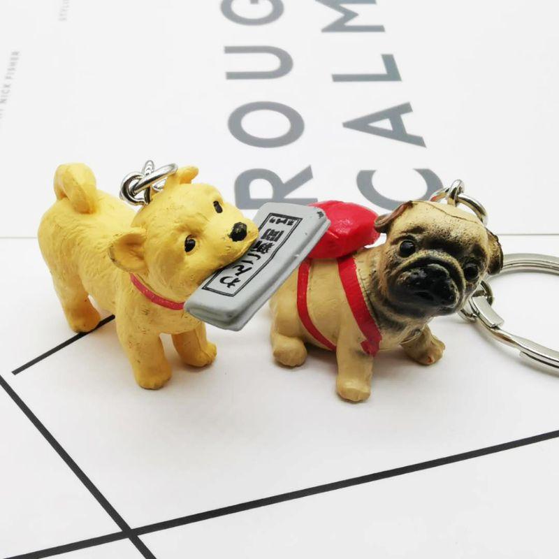 4pcs/lot 3d Pet Dog Lovers Animal Keyring Dog Bag Charms Keychains Fashion Jewelry New Key Ring Chain Key Holder