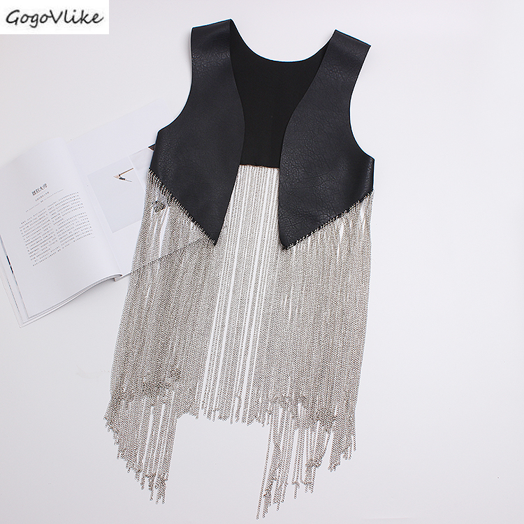 2019 Summer Autumn New PU Leather Vests Women Vests Chains Tassel Outwear Women Clothing Girl Bar Vest Sleeveless SA087S40, Black
2019 Summer Autumn New PU Leather Vests Women Vests Chains Tassel Outwear Women Clothing Girl Bar Vest Sleeveless SA087S40, Black