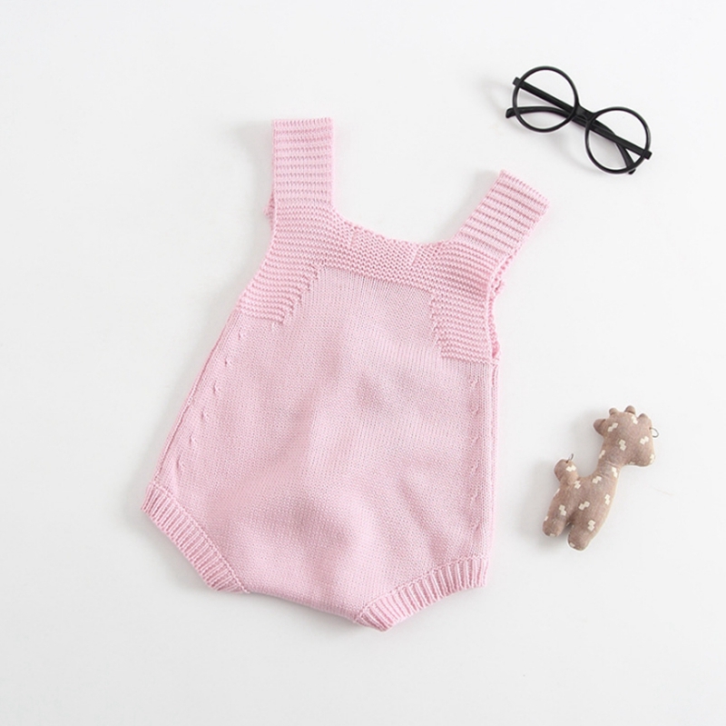 INS Rabbit Rompers Easter Bunny Knitted Baby Jumpsuits Sleeveless Kids Suspender Romper Climbing Clothes Kids Clothing 4 Colors DHW2134