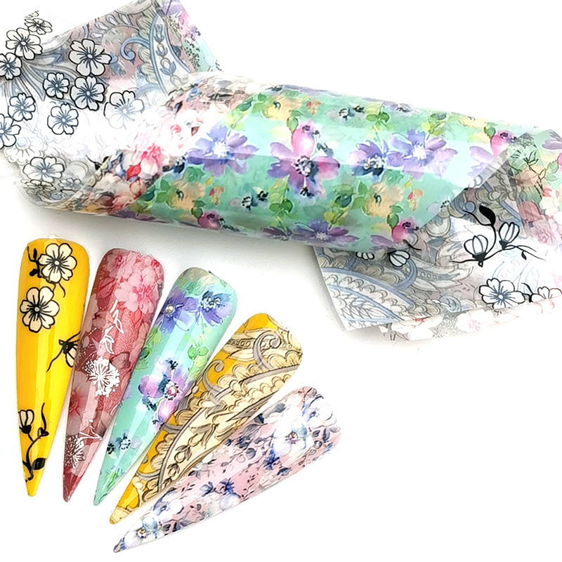 5 Colors/pack Mixed Flowers Nail Foils Stickers For Nails Art Decorations Holographic Floral Designs Transfer Adhesive Decals, 10-2
5 Colors/pack Mixed Flowers Nail Foils Stickers For Nails Art Decorations Holographic Floral Designs Transfer Adhesive Decals, 10-2