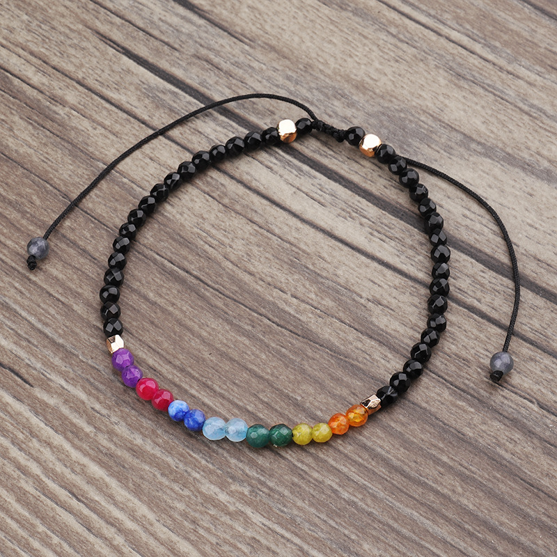 12 Constellation Lucky Stone Beads Simple Bracelet 3mm Beads Adjustable Bracelet Bohemia Unisex Women Chakra Bracelets