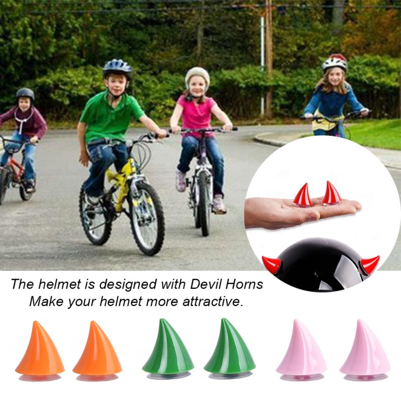 

2pcs Rubber Motorcycle Helmet Corner Devil Horn Helmet Ornaments With Suction Cup Easy Install Decoration Accessories, Pink