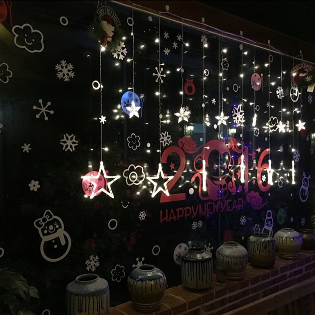 Decorations New LED String Lights Pentagram Star Curtain Light Fairy Wedding Birthday Christmas Lighting Indoor Decoration Lights 220V