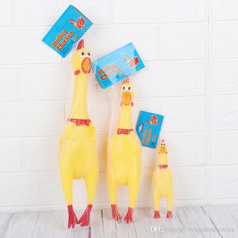 Pets Dog Toys Screaming Chicken Squeeze Sound Toy Dogs Super Durable & Funny Squeaky Yellow Rubber Chicken Dog Chew Creative Toy BH2384 CY