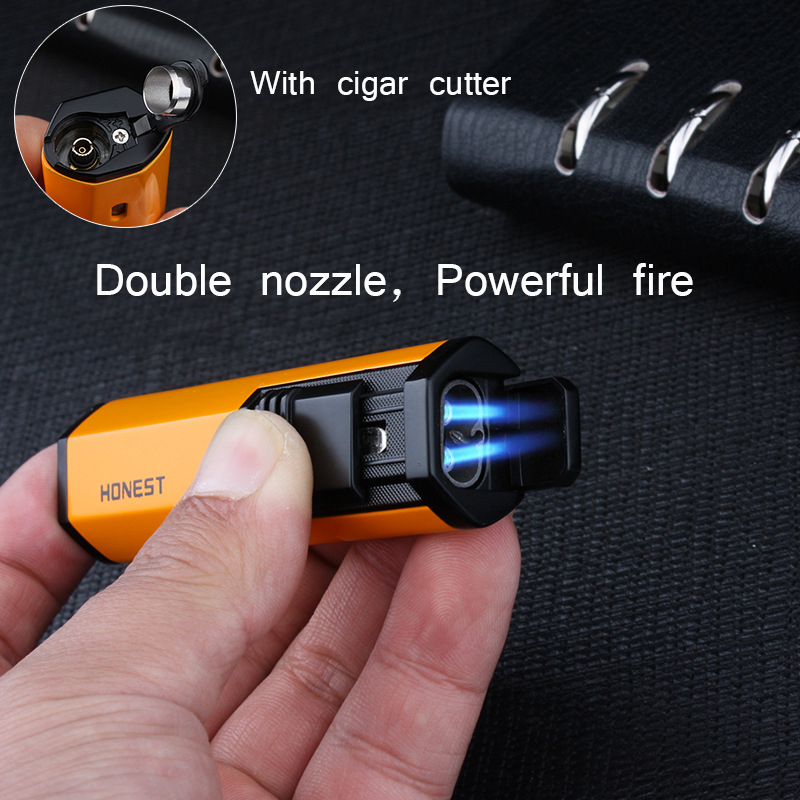 New HONEST Torch Lighter Windproof Double Spray Gun Jet Butane Cigar Lighter Multifunction With Cigar Cutter Lighter nice
New HONEST Torch Lighter Windproof Double Spray Gun Jet Butane Cigar Lighter Multifunction With Cigar Cutter Lighter nice