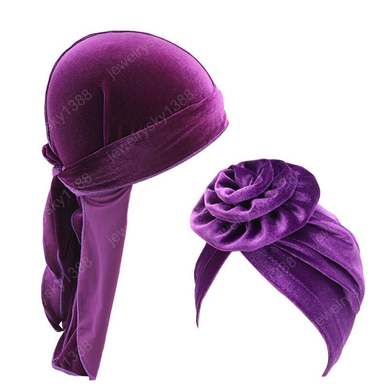 Unisex Long Tail Velvet durag and flower turban 2pcs set men durags women headscarf Bandana Chemo Hat Headwear hairAccessories, Blue;gray
Unisex Long Tail Velvet durag and flower turban 2pcs set men durags women headscarf Bandana Chemo Hat Headwear hairAccessories, Blue;gray