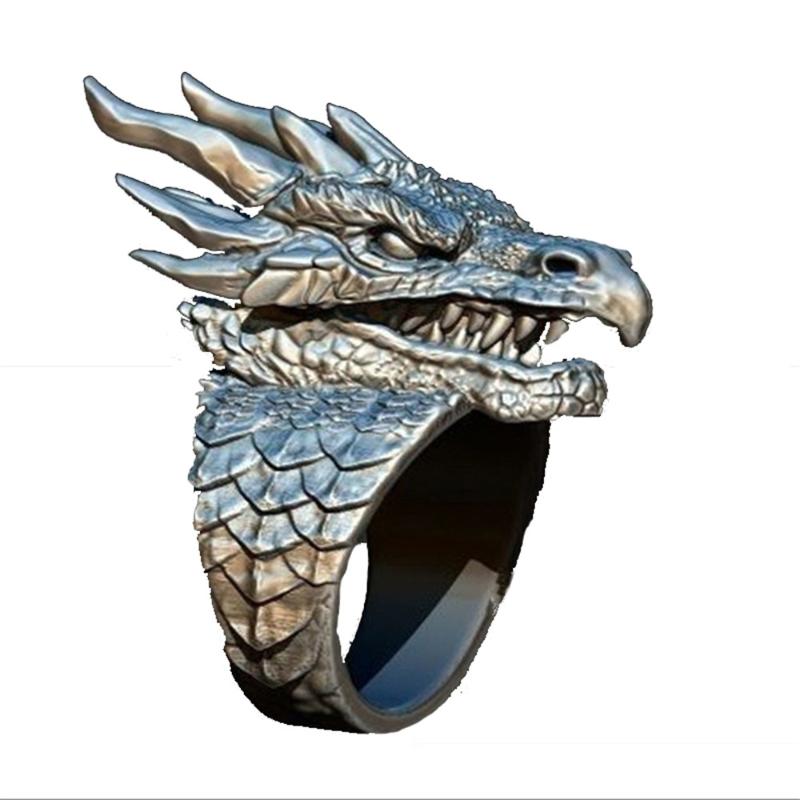 Retro Silver Color Punk Dragon Ring Men Women Chunky Fashion Finger Rings Hip Hop Head Bite Tail Ring Gothic Jewelry
Retro Silver Color Punk Dragon Ring Men Women Chunky Fashion Finger Rings Hip Hop Head Bite Tail Ring Gothic Jewelry
