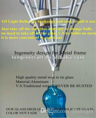 Bright Murano Glass Chandeliers Hand Blown Ceiling Lamps LED Lighting Modern Crystal Pendant Lamp Suspensions Lamps