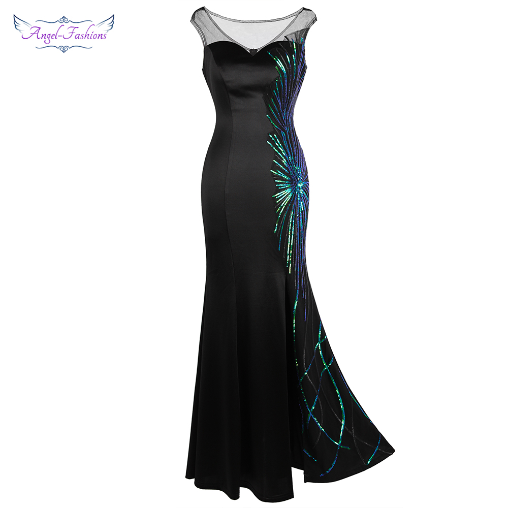 Angel-fashions Women's See Through Round Neck Evening Dress Splicing Gradient Sequin Slit Long Mermaid Vintage Black J-190607-S
Angel-fashions Women's See Through Round Neck Evening Dress Splicing Gradient Sequin Slit Long Mermaid Vintage Black J-190607-S