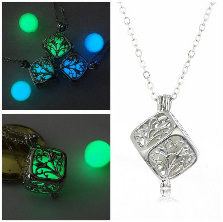 Love magic box luminous photo box necklace factory wholesale DJN129 mix order Pendant Necklaces jewelry
