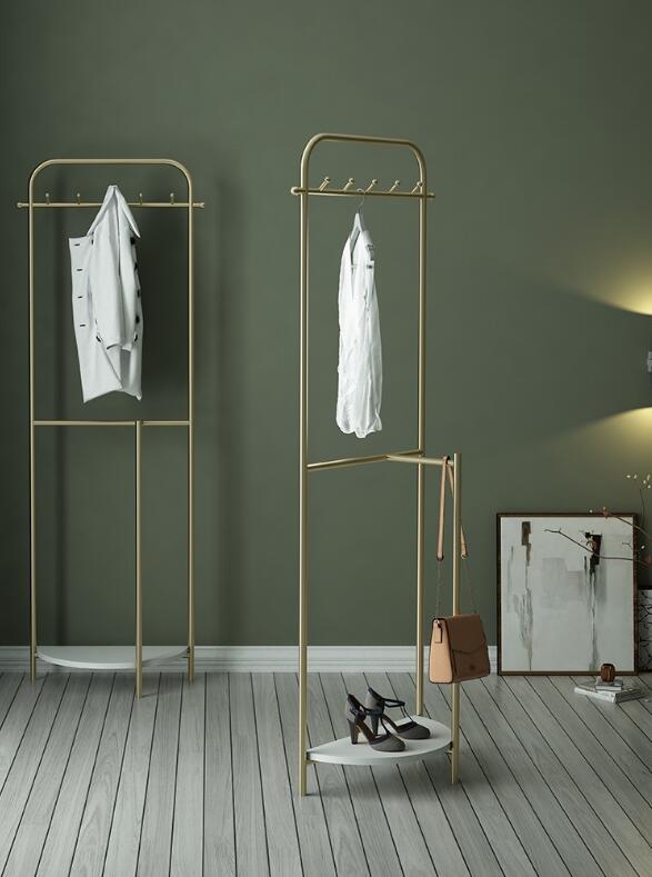 Landing clothes rack Bedroom Furniture metal baking paint craft coat racks Nordic living room hanging shoes package shelf