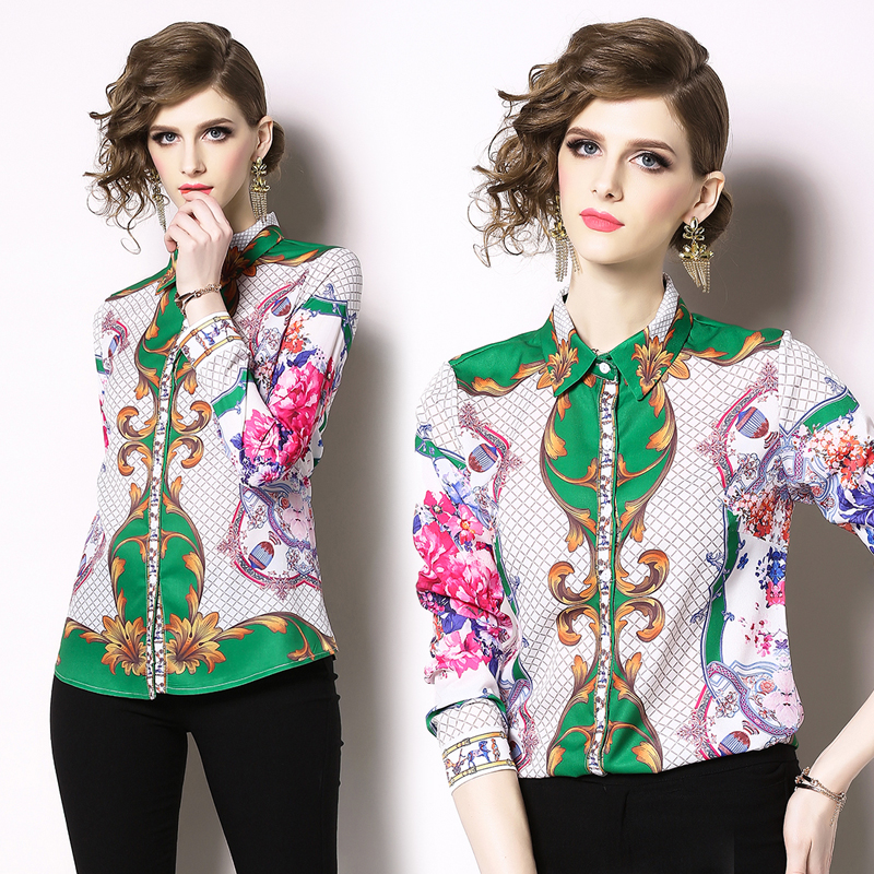 runway luxury fashion floral print collar ol women ladies casual office button front lapel neck long sleeve slim blouses shirts tops, Customize
runway luxury fashion floral print collar ol women ladies casual office button front lapel neck long sleeve slim blouses shirts tops, Customize