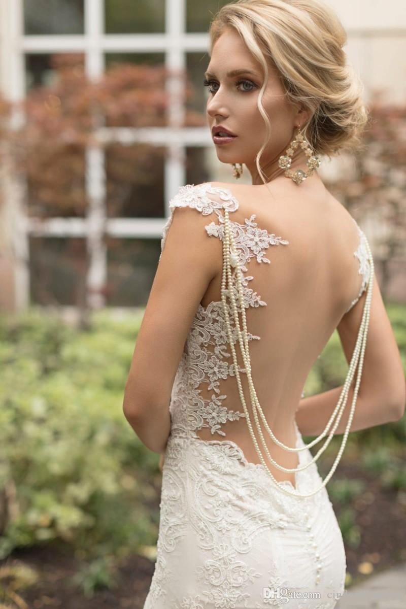 Vintage Naama Sexy & Anat Full Lace Mermaid Dresses Applique Sequins Backless Wedding Dress Bridal Gowns Sirena Vestidos De Novia