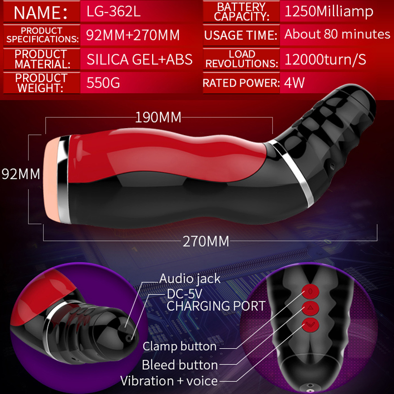 Louge Oral Sex Mouth Suction Automatic Male Masturbator For Man Silicone Vagina Real Pussy Moan Vibrator Sex Toys For Men Erotic Y190124