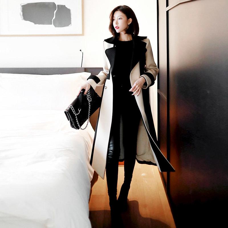 Autumn Winter Patchwork Coat Adjustable Waist Women Fashion Overcoat Long Woolen Double Breasted Coat Outerwear, Multi
Autumn Winter Patchwork Coat Adjustable Waist Women Fashion Overcoat Long Woolen Double Breasted Coat Outerwear, Multi