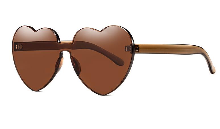 eart Shaped Transparent Rimless Sunglasses Multicolor Party Favors Candy Color Frameless Glasses Tinted Eyewear Thick Slices